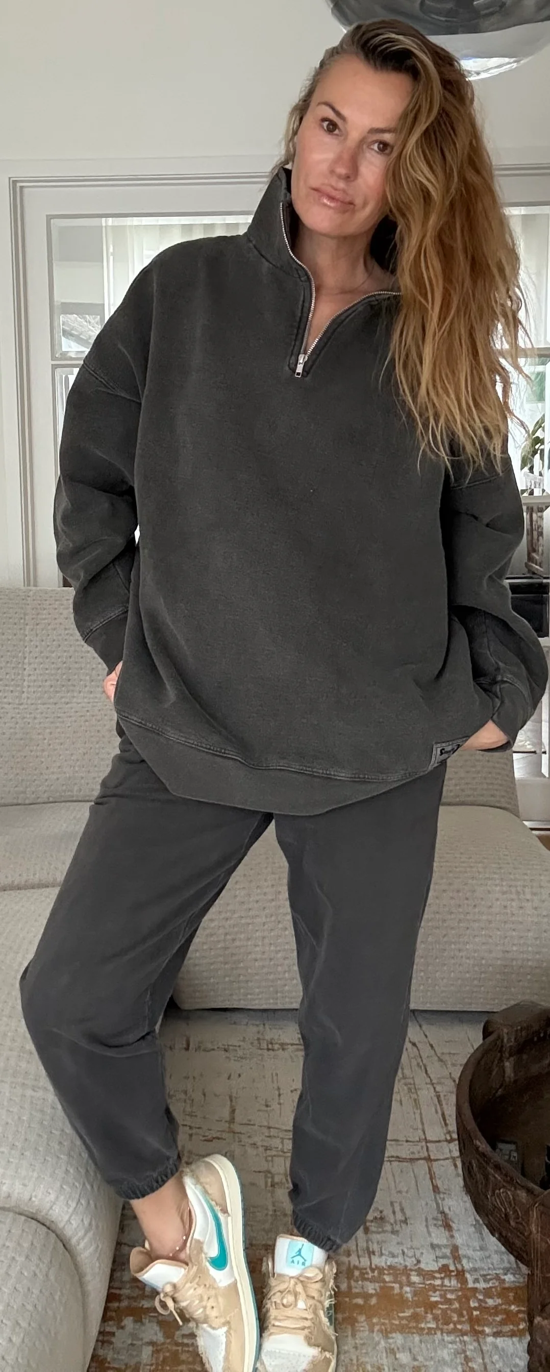 DIANA ZIP NECK - Black Wash - Image 2