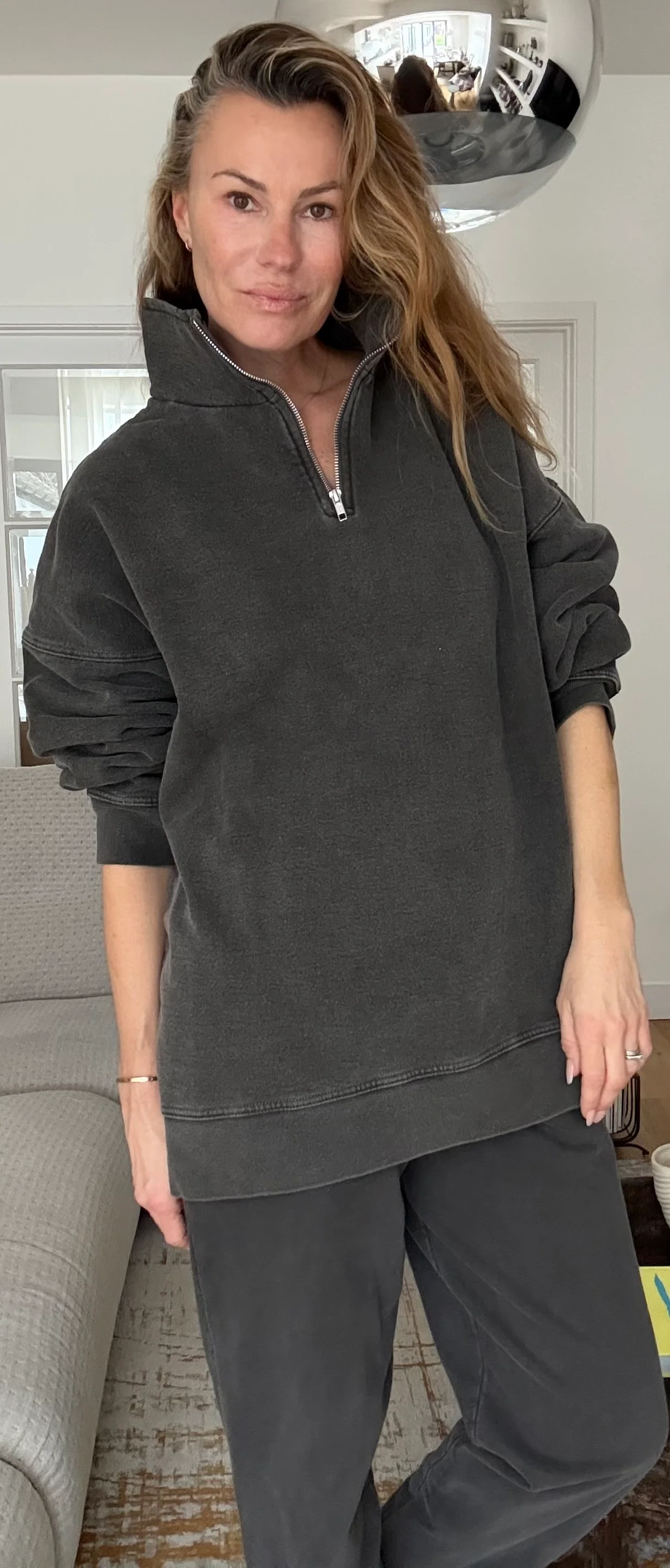 DIANA ZIP NECK - Black Wash - Image 3