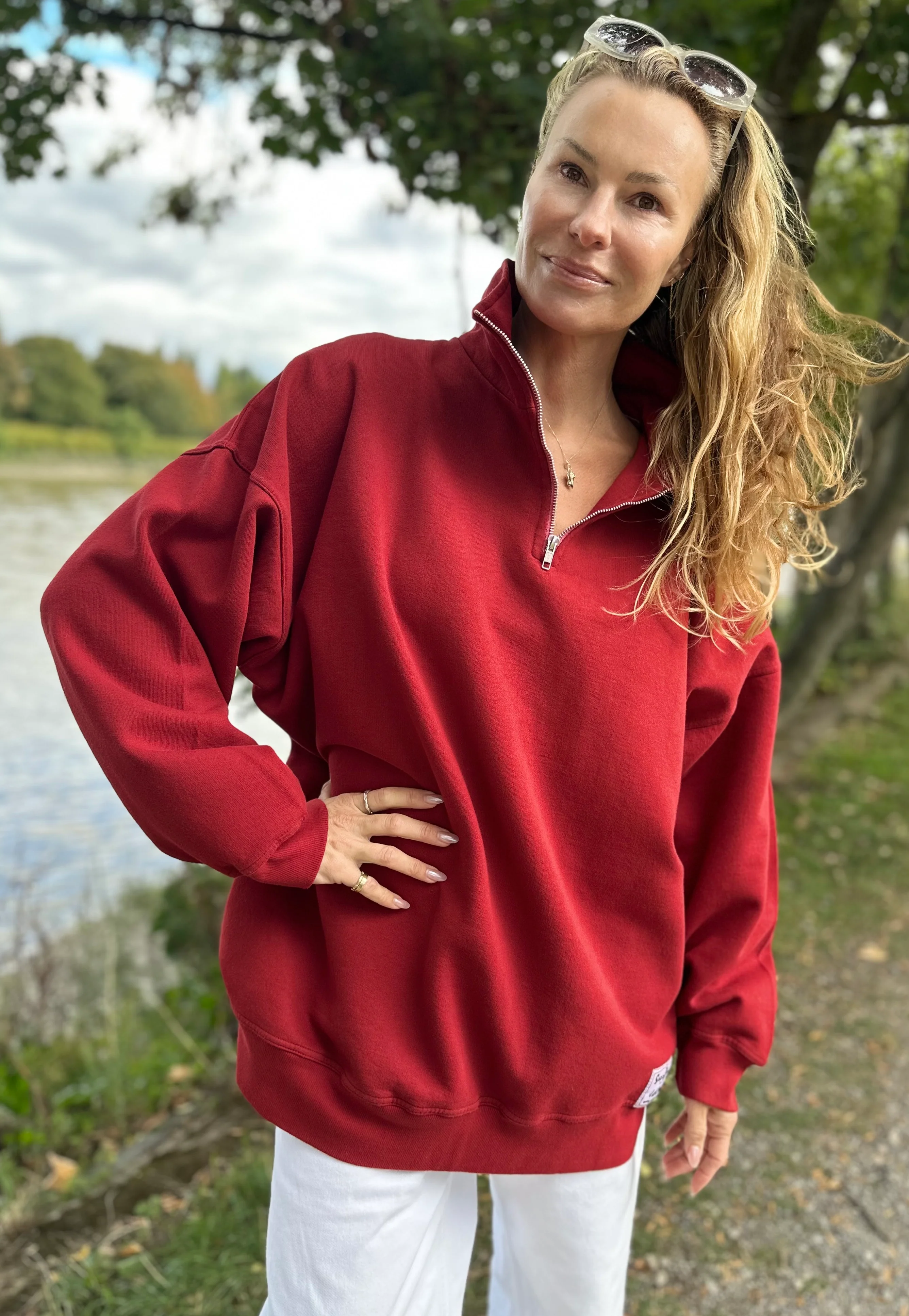 DIANA ZIP NECK - Bordeaux - Image 3
