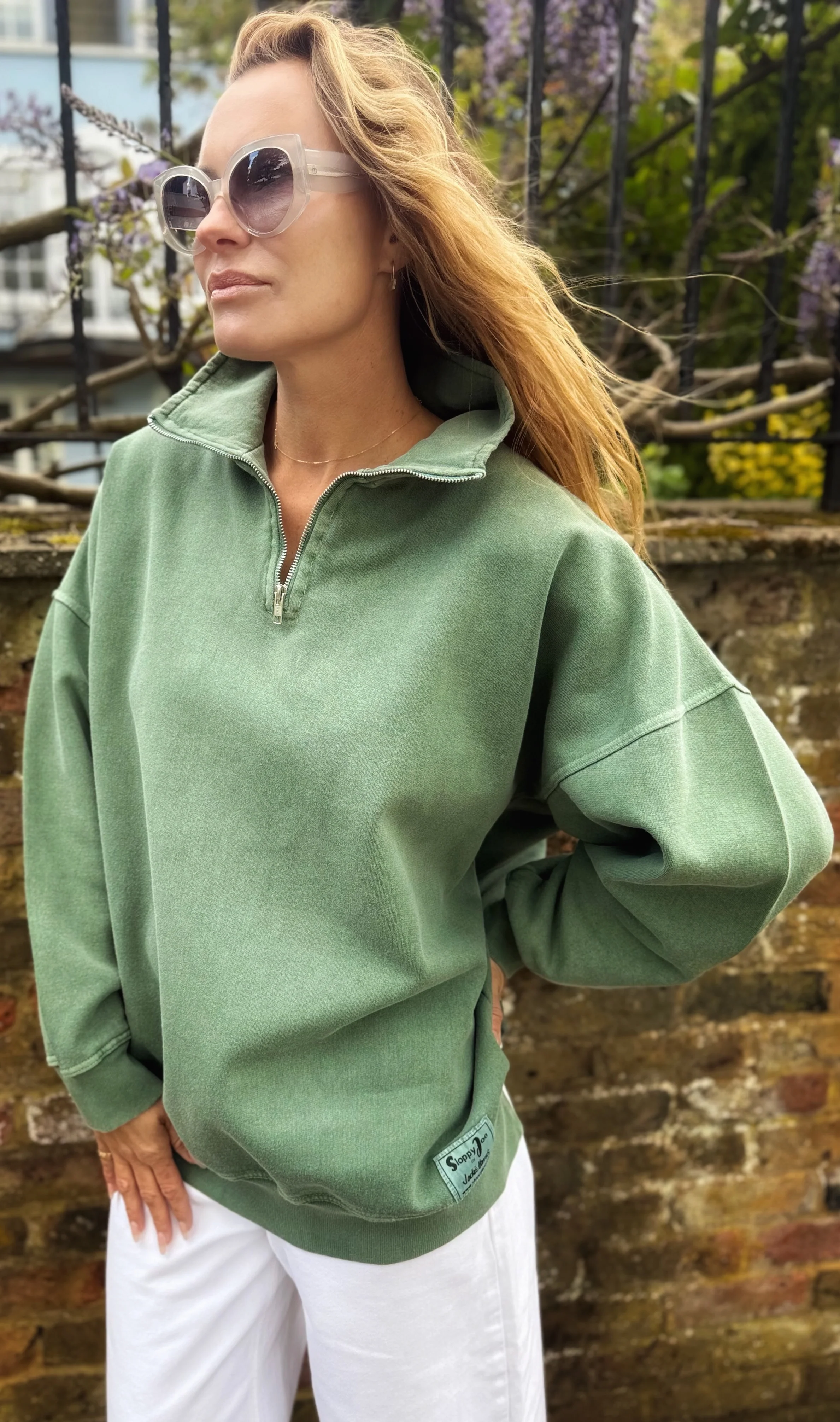 DIANA ZIP NECK - Olive Green - Image 3